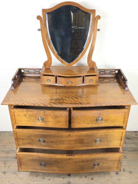 fig 2. Edwardian Mahogany Serpentine Dressing Table Chest