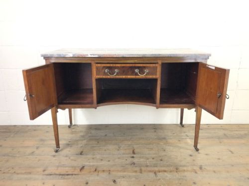 Edwardian Mahogany Sideboard with Marble Top