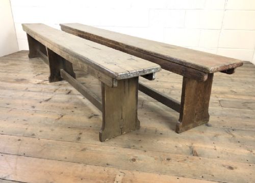 Pair of Antique Oak Refectory Benches