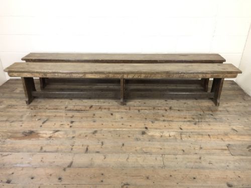 fig 1. Pair of Antique Oak Refectory Benches