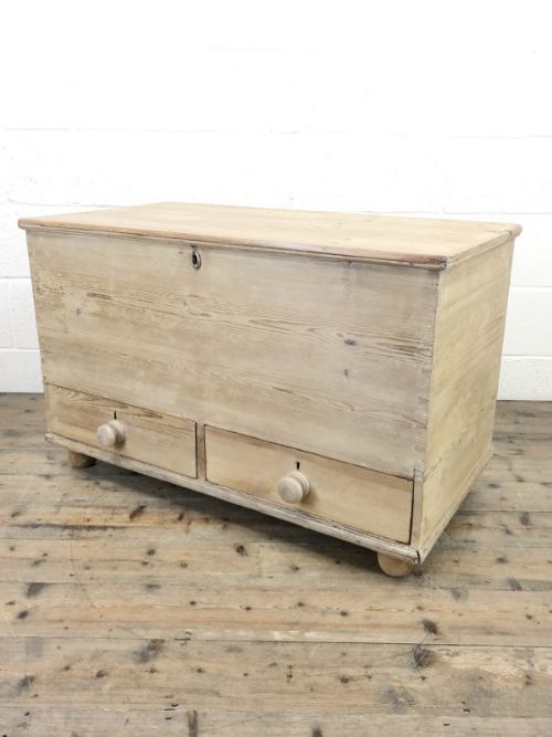 Antique Pine Blanket Box or Mule Chest