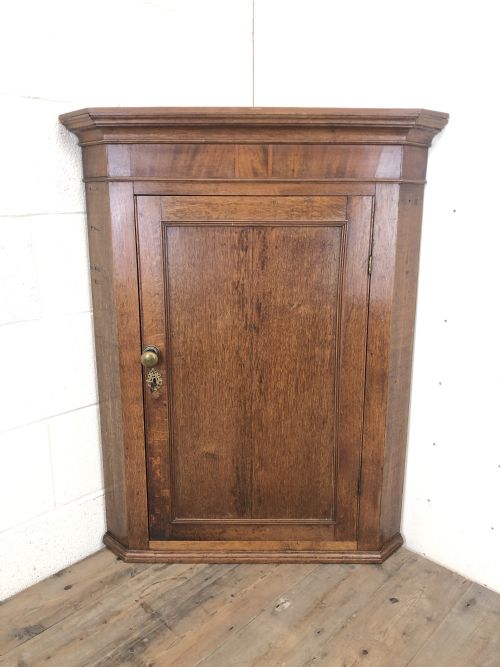 19th Century Antique Oak Corner Cupboard