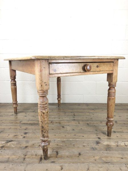 fig 1. Antique Pine Farmhouse Kitchen Table