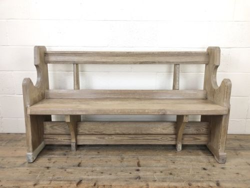 fig 1. Antique Pine Chapel Pew Bench