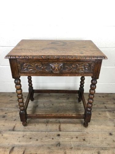 fig 1. Antique Oak Carved Green Man Side Table