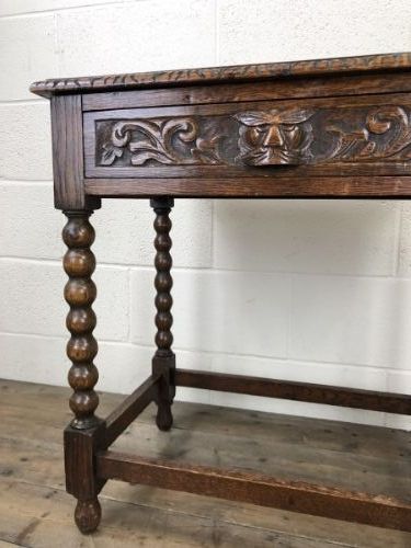fig 2. Antique Oak Carved Green Man Side Table