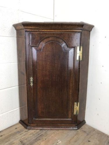 fig 1. Georgian Oak Wall Hanging Corner Cupboard