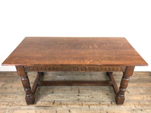 fig 2. Early 20th Century Antique Oak Refectory Table