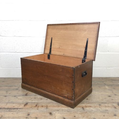 fig 1. Antique Pine Trunk with Dovetail Joints