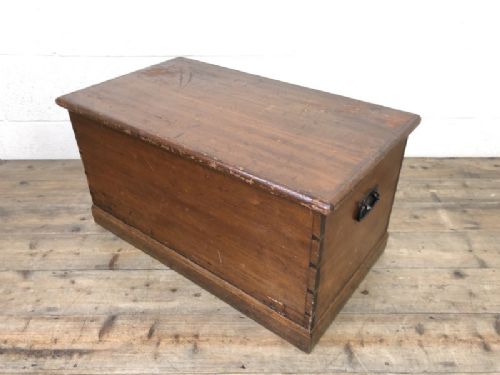 fig 2. Antique Pine Trunk with Dovetail Joints