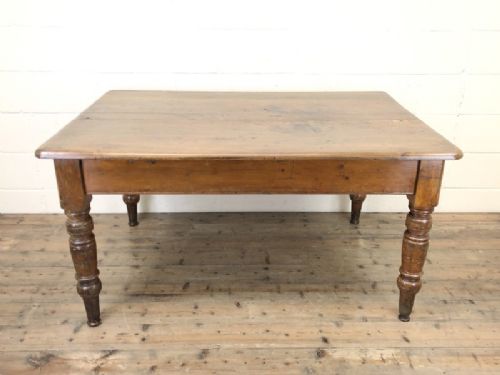 fig 1. Antique Pine and Sycamore Farmhouse Kitchen Table