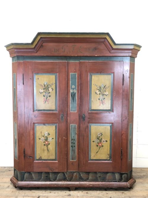 Large Antique Painted Wardrobe