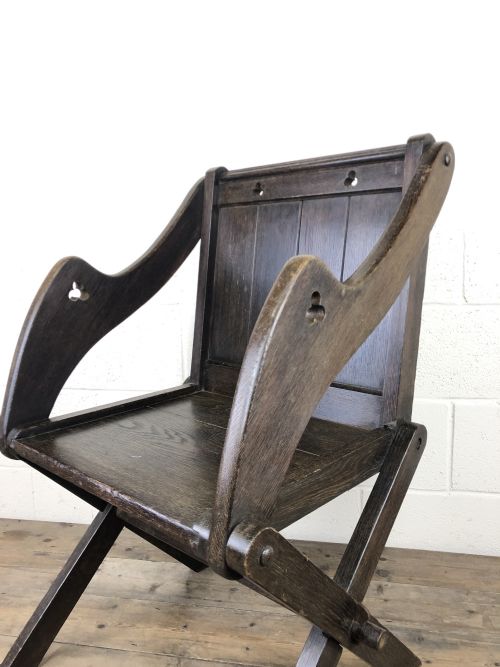 fig 2. Unusual Antique Oak Gothic Armchair
