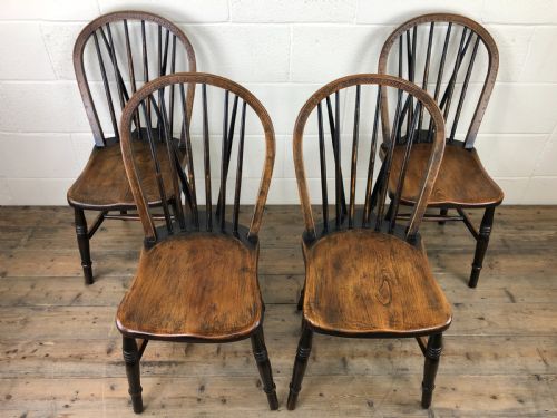 fig 2. Set of Four 19th Century Ash and Elm Hoop Back Chairs