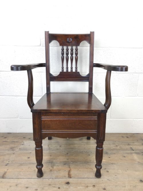 fig 1. Antique Edwardian Mahogany Commode Armchair