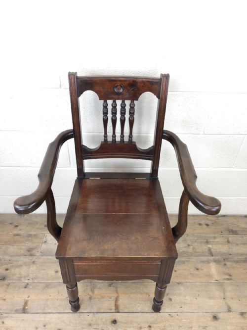 fig 2. Antique Edwardian Mahogany Commode Armchair