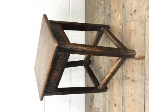 fig 1. Antique 18th Century Oak Stool