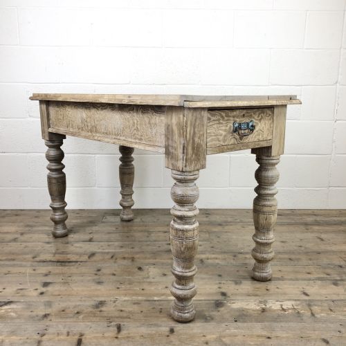 Pitch Pine Chapel Table with Drawer