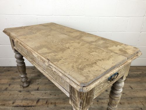 fig 2. Pitch Pine Chapel Table with Drawer