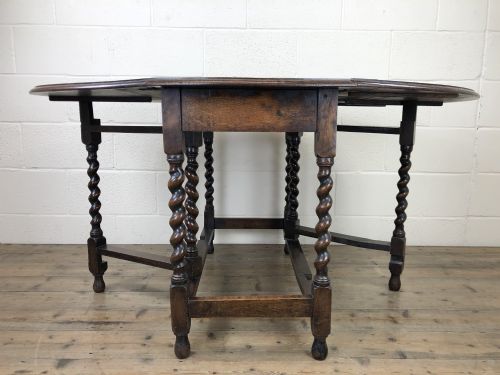 Antique Oak Gate Leg Dining Table