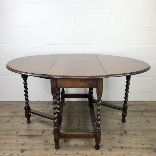 fig 1. Antique Oak Gate Leg Dining Table