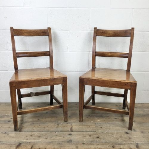 Pair of Antique Welsh Country Barback Farmhouse Chairs