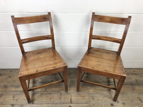 fig 2. Pair of Antique Welsh Country Barback Farmhouse Chairs