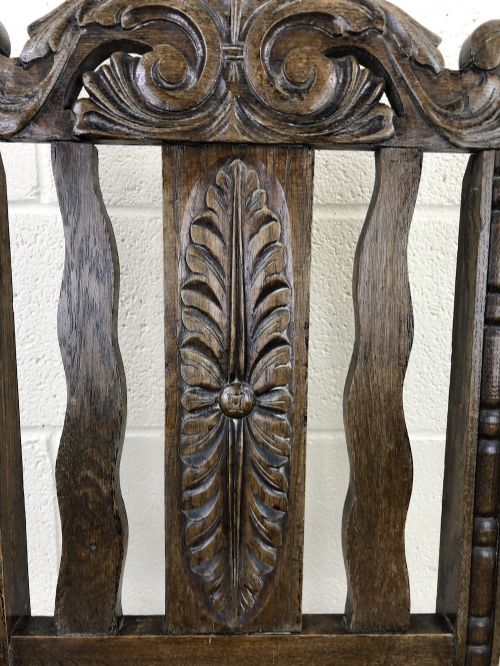 fig 1. 19th Century Antique Gothic Carved Oak Chair