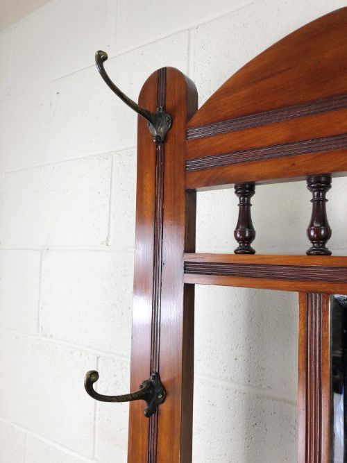 fig 2. Antique Edwardian Mirror Back Hall Stand