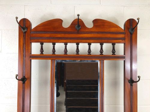 fig 1. Antique Edwardian Mirror Back Hall Stand