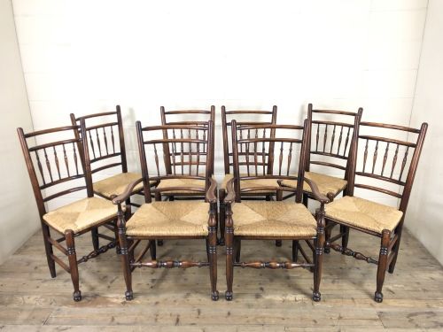 Set of Eight Spindle Back Chairs