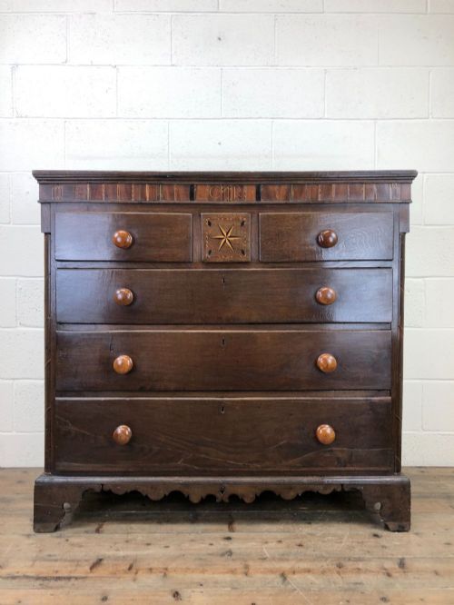 Unusual Antique Welsh Oak Chest of Drawers