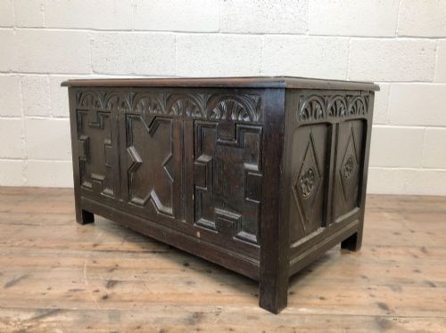 Antique Oak Coffer Blanket Box