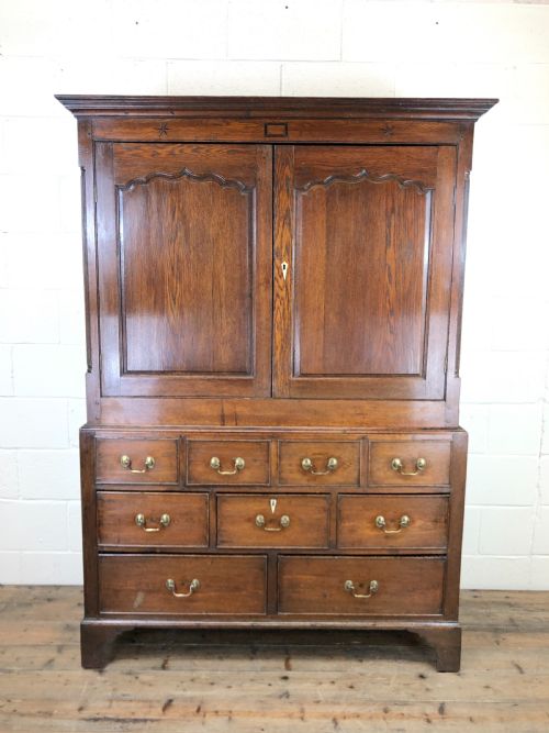 fig 1. Antique Welsh Oak Press Cupboard