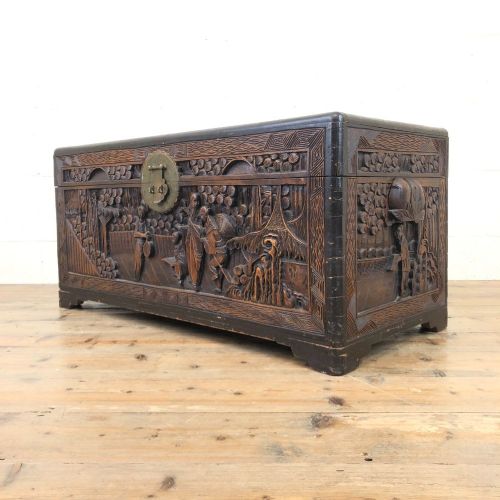 Carved Camphorwood Chest or Trunk