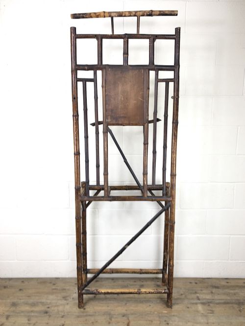 fig 1. Victorian Antique Bamboo Mirrored Hall Stand