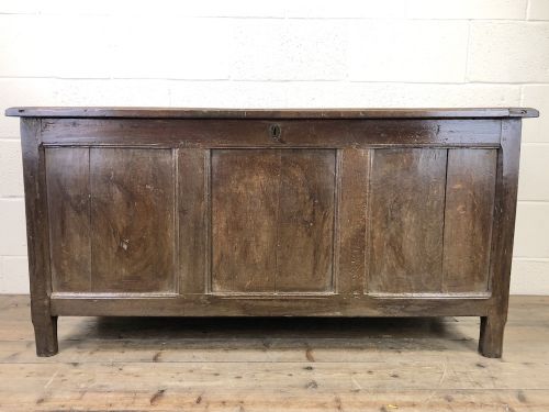 18th Century Oak Coffer with Three Panel Front
