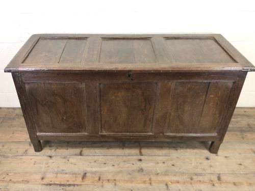 fig 1. 18th Century Oak Coffer with Three Panel Front