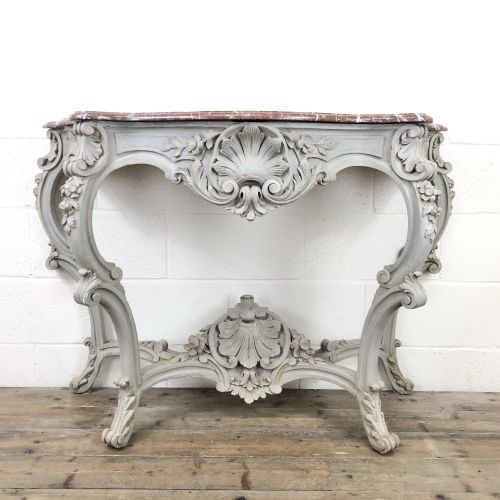 French Marble Top Console Table