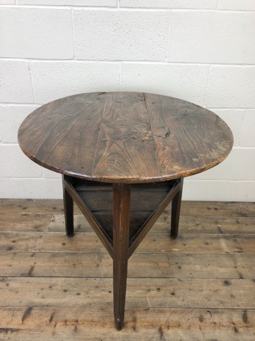 fig 2. Antique 19th Century Elm Cricket Table