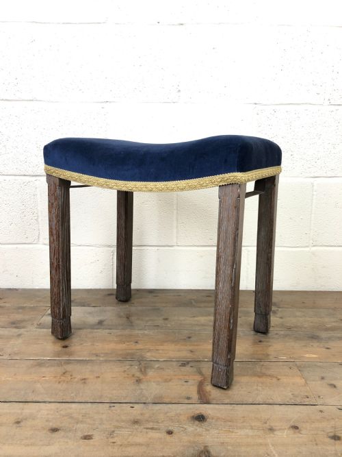 fig 1. Antique Oak George VI Coronation Stool