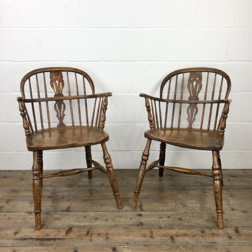 Pair of Antique Windsor Armchairs