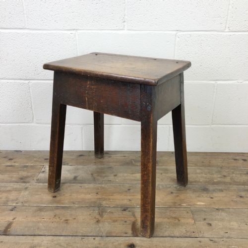 Antique 18th Century Oak Coffin Stool