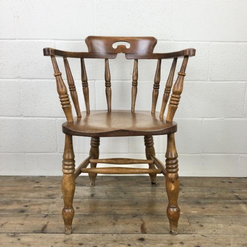 Antique Beech Spindle Back Smoker's Bow Chair