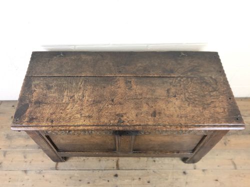 fig 1. Antique 18th Century Joined Oak Coffer