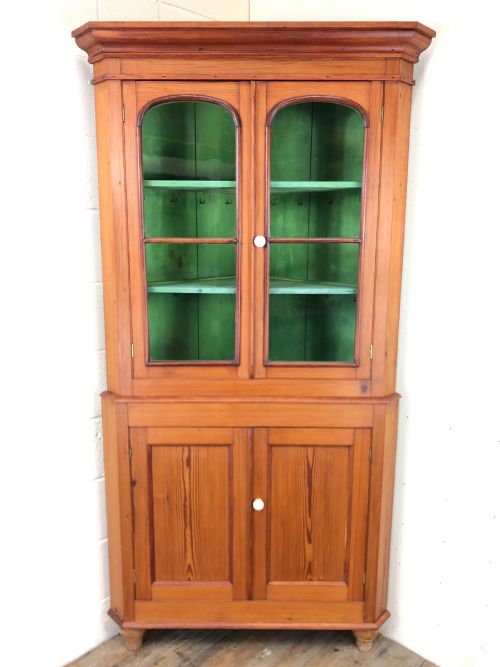 Victorian Pine Two Stage Corner Cupboard