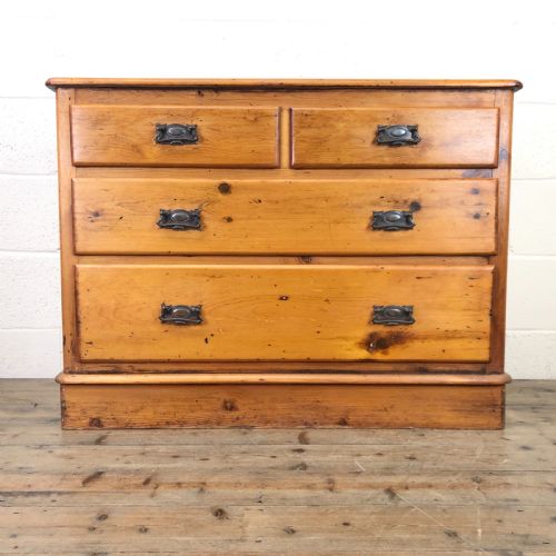 Pine Chest of Drawers with Art Nouveau Handles