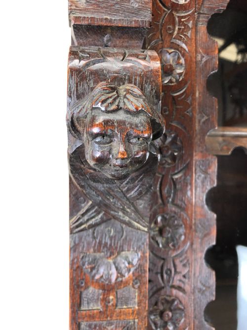 fig 1. Victorian Carved Oak Glazed Cabinet