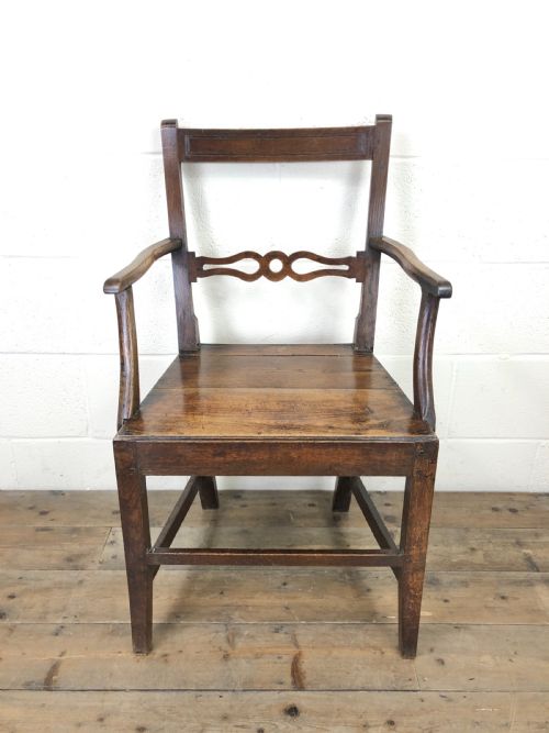 fig 1. 19th Century Welsh Oak Ball and Rail Back Chair