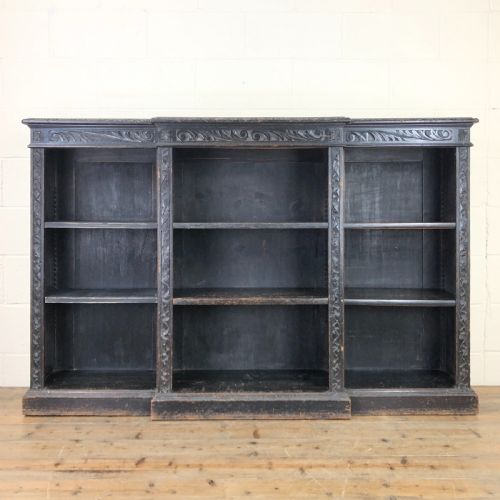 Victorian Oak Gothic Style Carved Bookcase